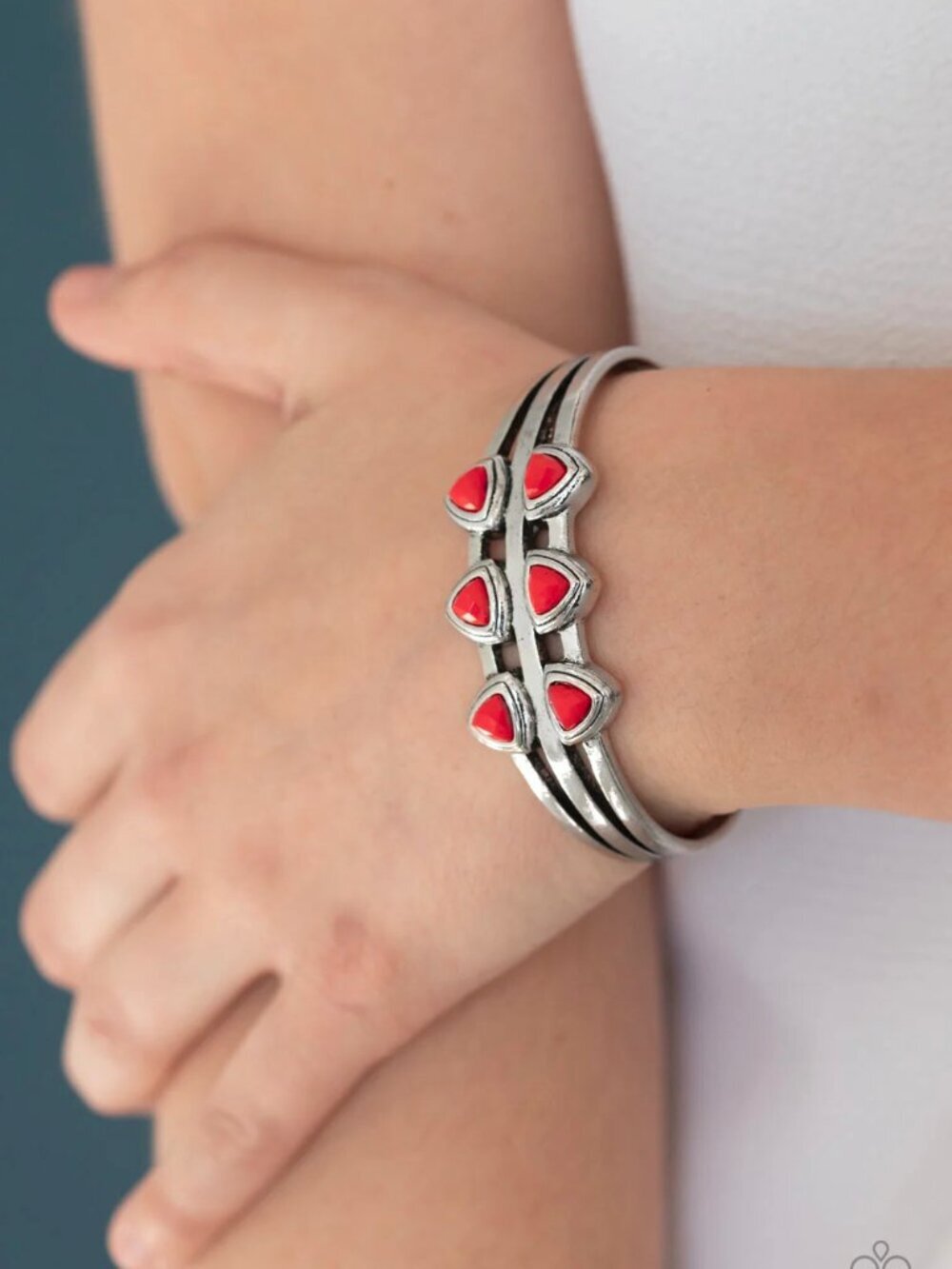 Paparazzi Jewelry Accessories - Tribal Triad - Red Bracelet - Vintage